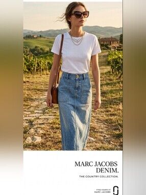 Marc Jacobs Light Wash Blue Denim Maxi Skirt!!!! 1990s Y2K!